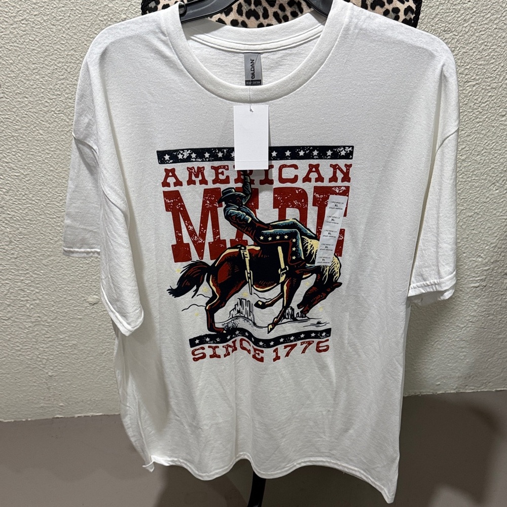 Gildan White American Made Graphic Tee
